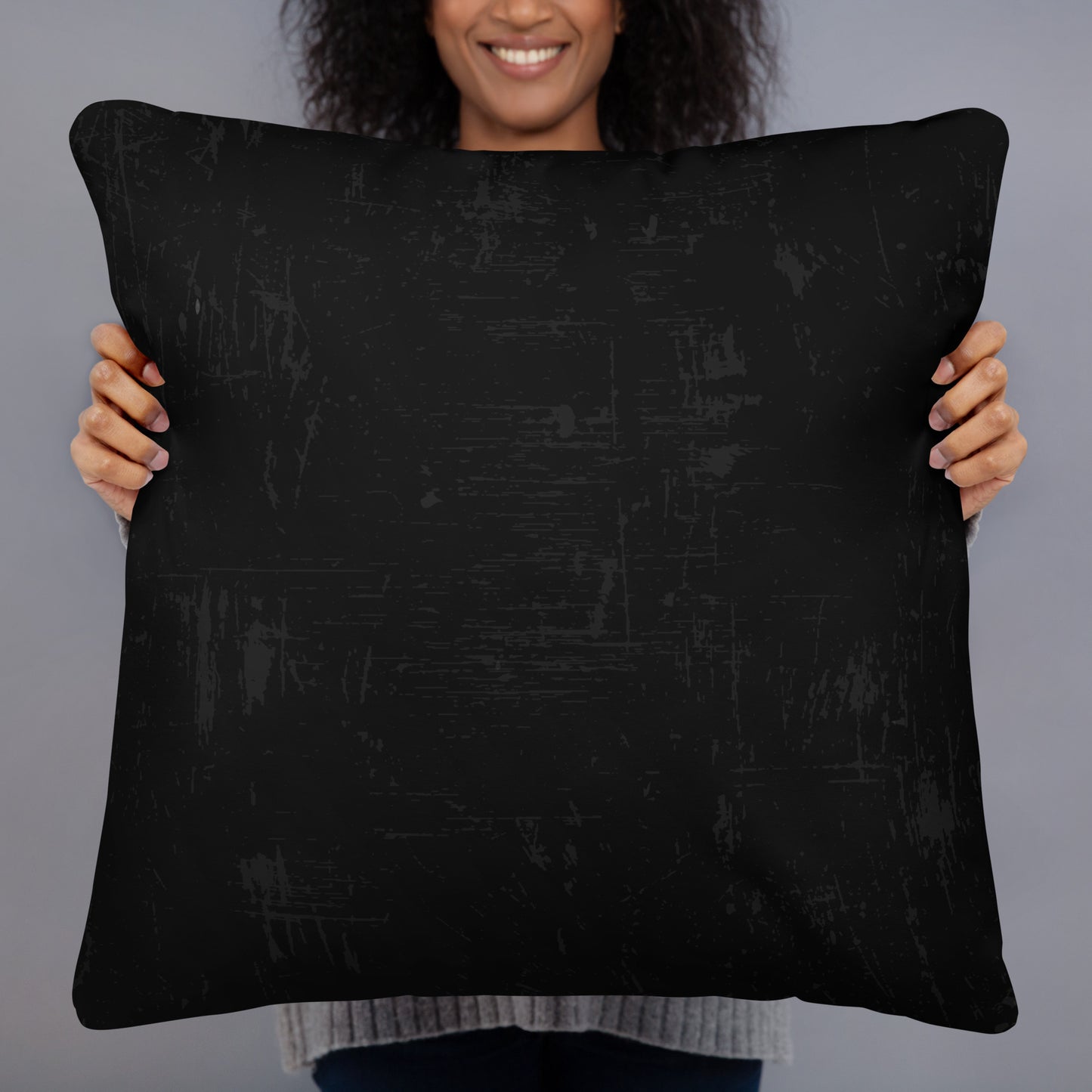 Born to Ski Large Pillow – White Deer Design on Black Background, Available in Two Sizes