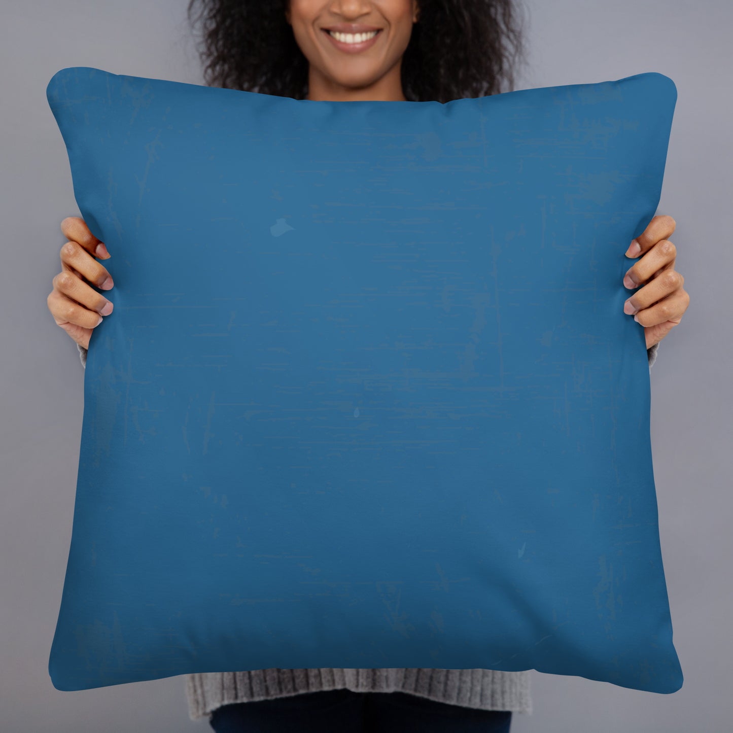 Coussin "Rêves enneigés" – Signalisation Piste Intermédiaire, Bleu, Doux et Confortable