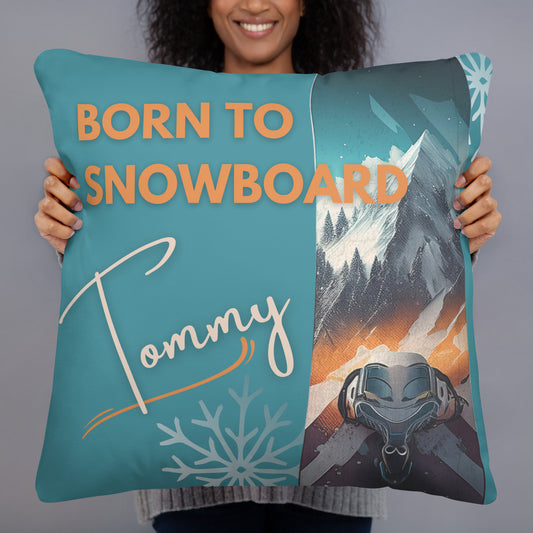 Custom Name Snowboard Pillow – Perfect for Teen Bedroom Decor & Snowboard Enthusiasts