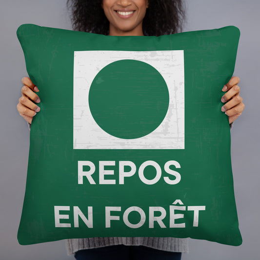 Coussin "Repos en forêt" – Signalisation Piste Débutante, Vert, Confortable et Relaxant