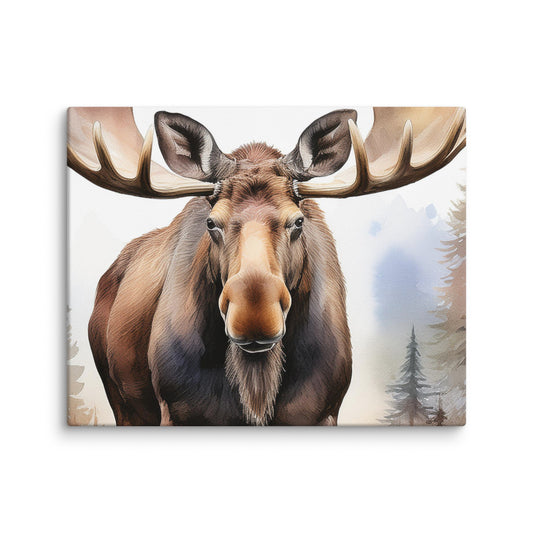 Watercolor Deer in Forest - Cabin Wall Art, Multiple Sizes