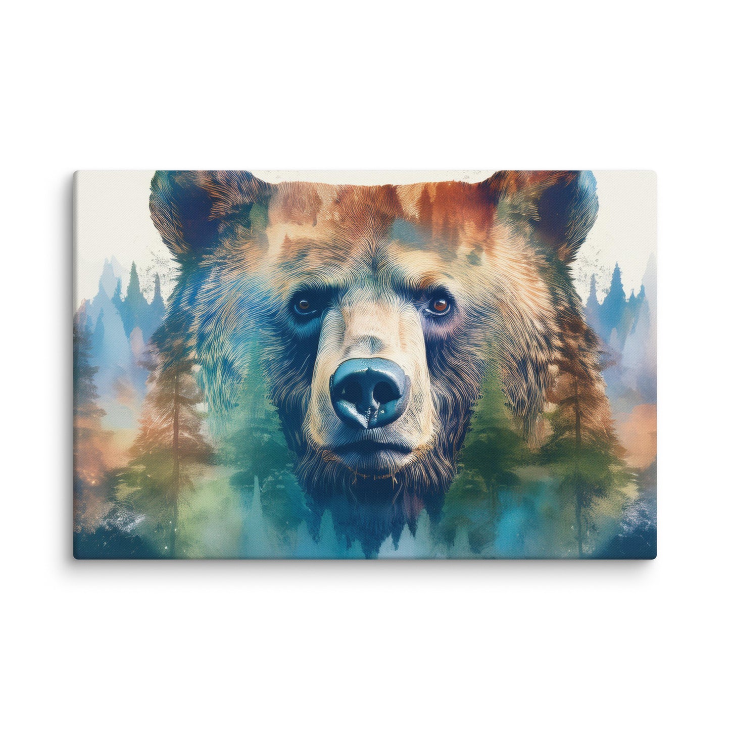 Bear and Forest Canvas Print – Nature-Inspired Wall Art, Perfect for Cabin and Home Décor