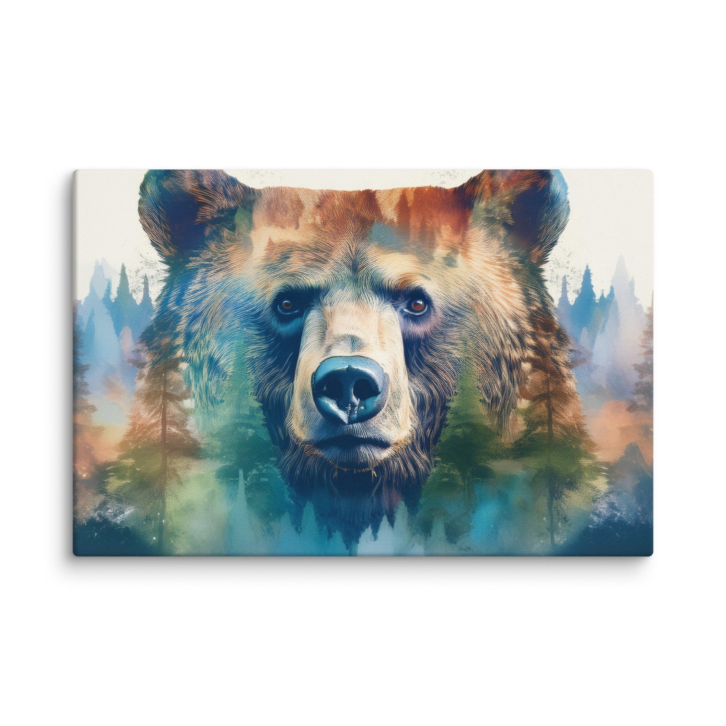 Bear and Forest Canvas Print – Nature-Inspired Wall Art, Perfect for Cabin and Home Décor