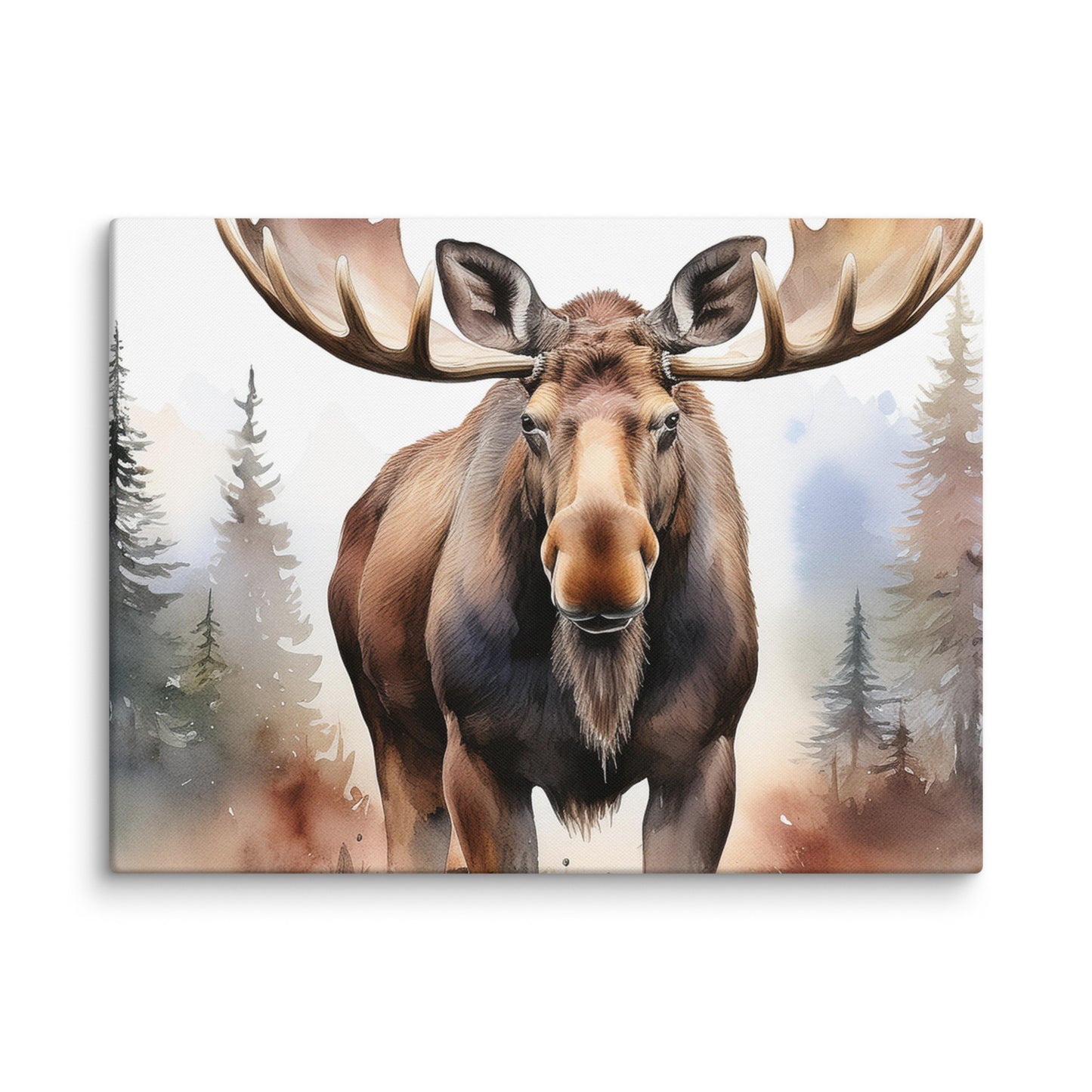 Watercolor Deer in Forest - Cabin Wall Art, Multiple Sizes