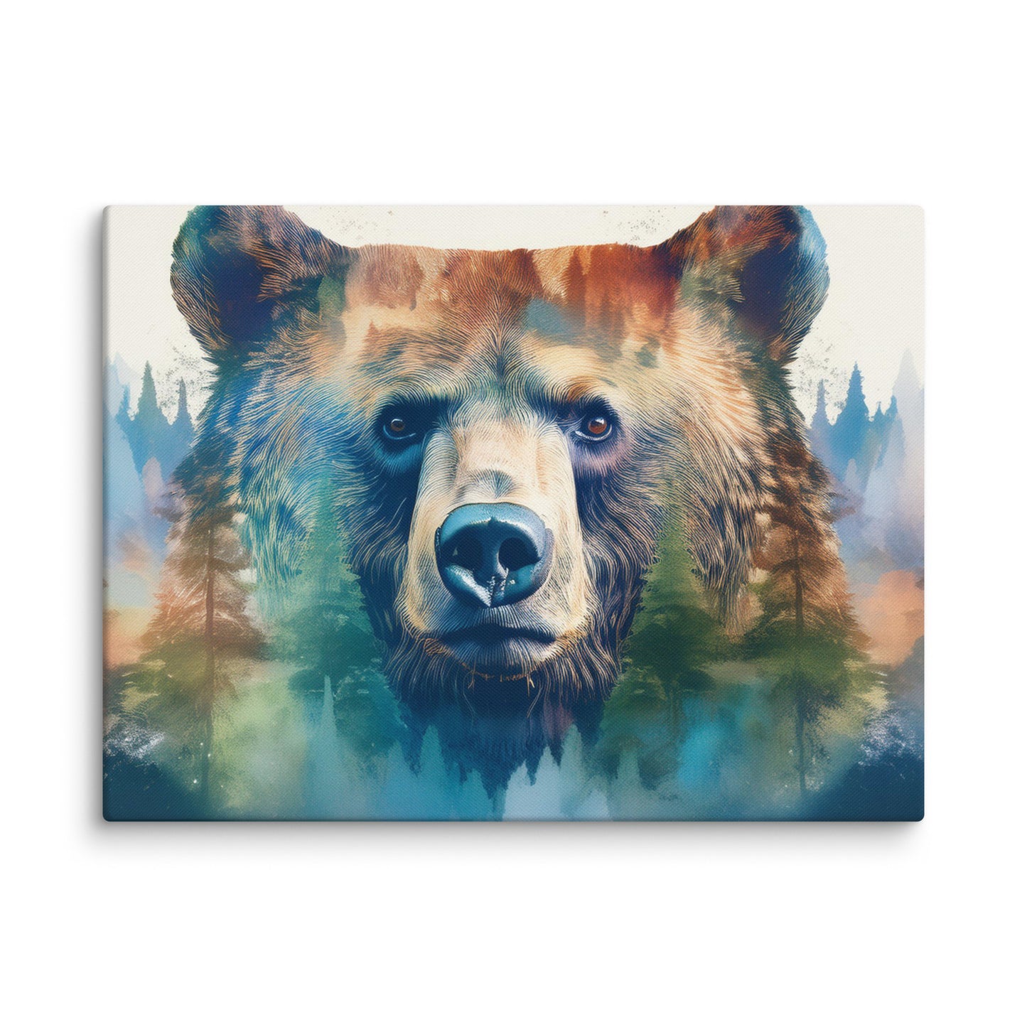 Bear and Forest Canvas Print – Nature-Inspired Wall Art, Perfect for Cabin and Home Décor