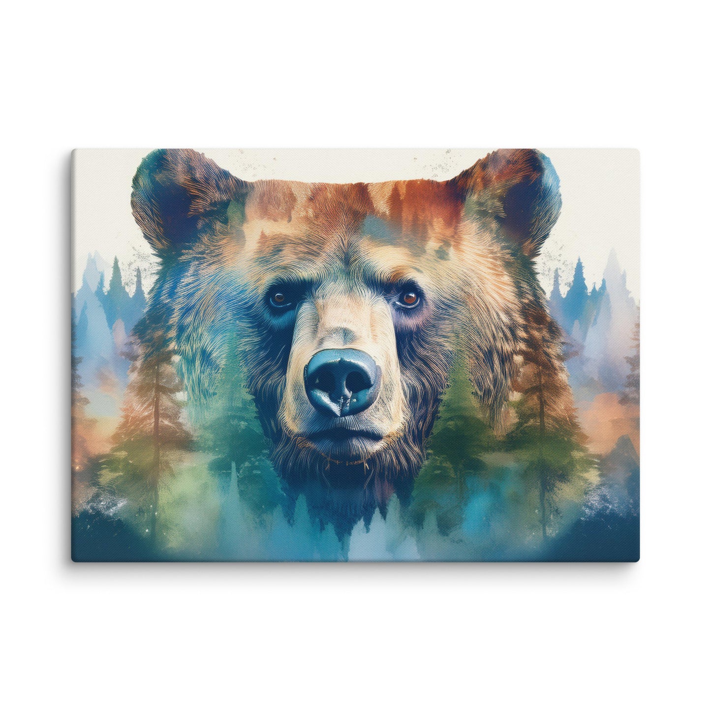 Bear and Forest Canvas Print – Nature-Inspired Wall Art, Perfect for Cabin and Home Décor