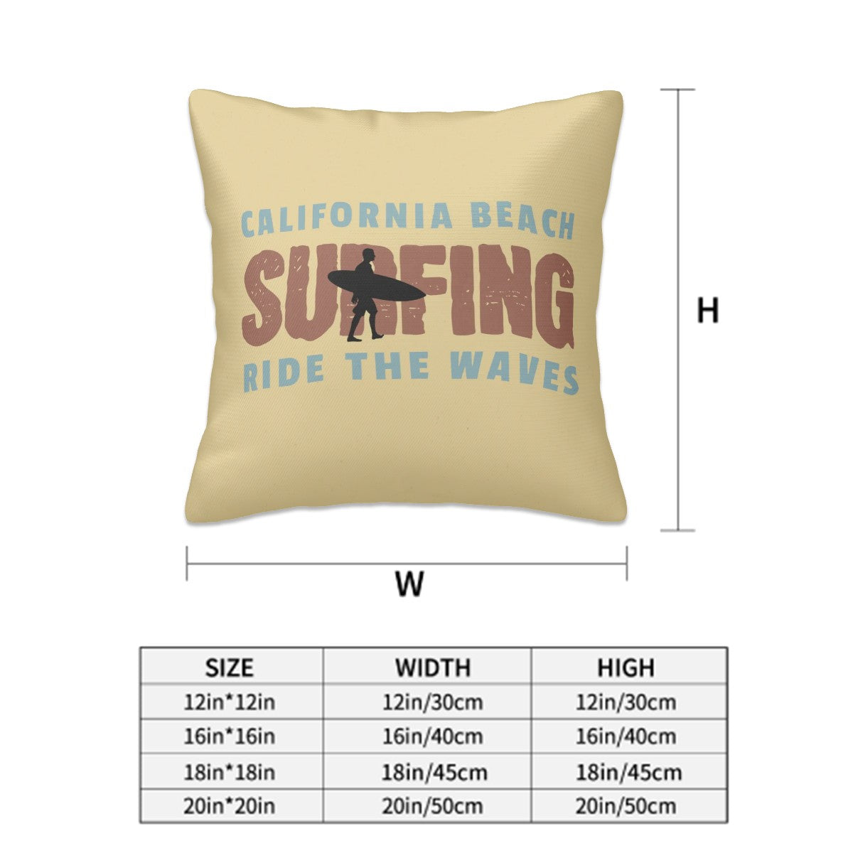 Surf Shack Pillow Set of 4 Coastal Bedroom Decor Surfer Themed Room Beach Style