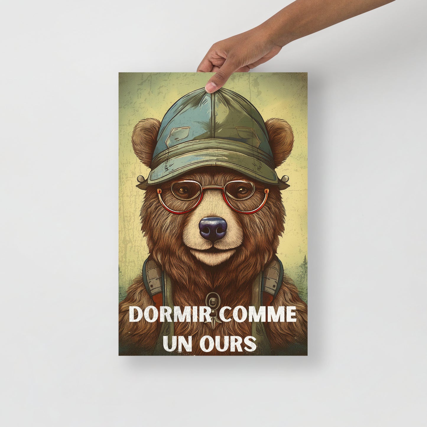 Affiche "Dormir comme un Ours" – Qualité Musée (Sans Cadre)