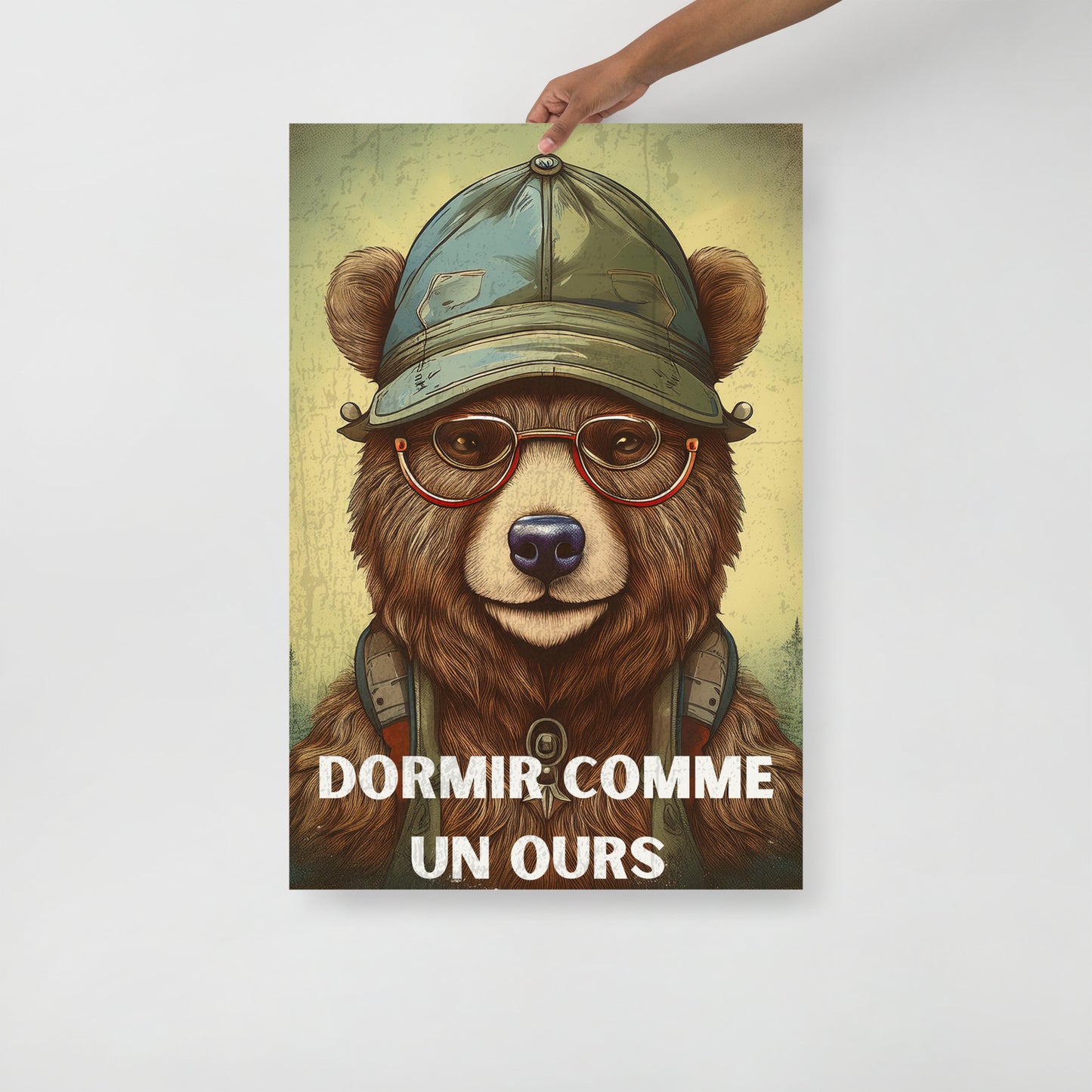 Affiche "Dormir comme un Ours" – Qualité Musée (Sans Cadre)