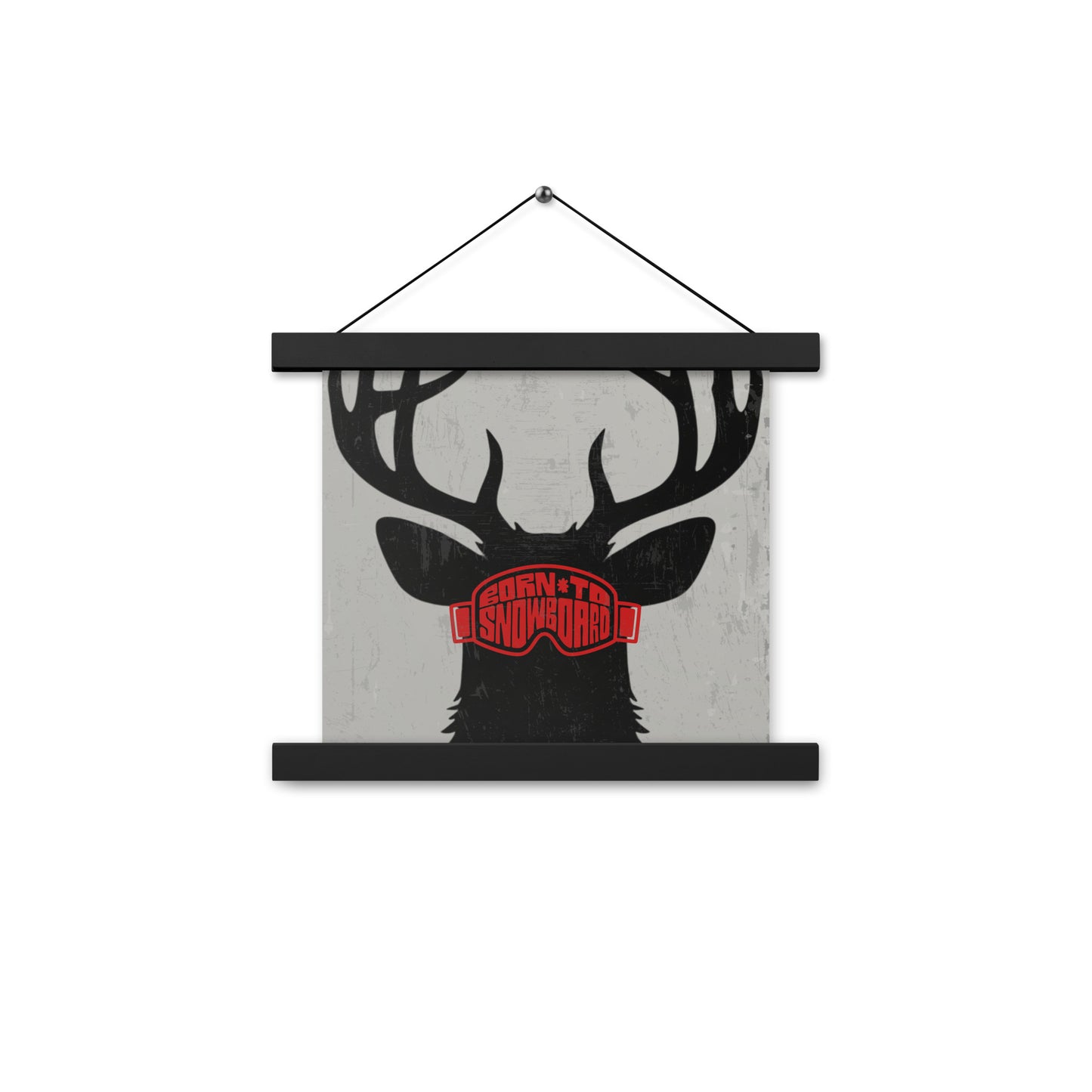 Poster with Hanger – "Born to Snowboard" – Deer Silhouette, Various Sizes