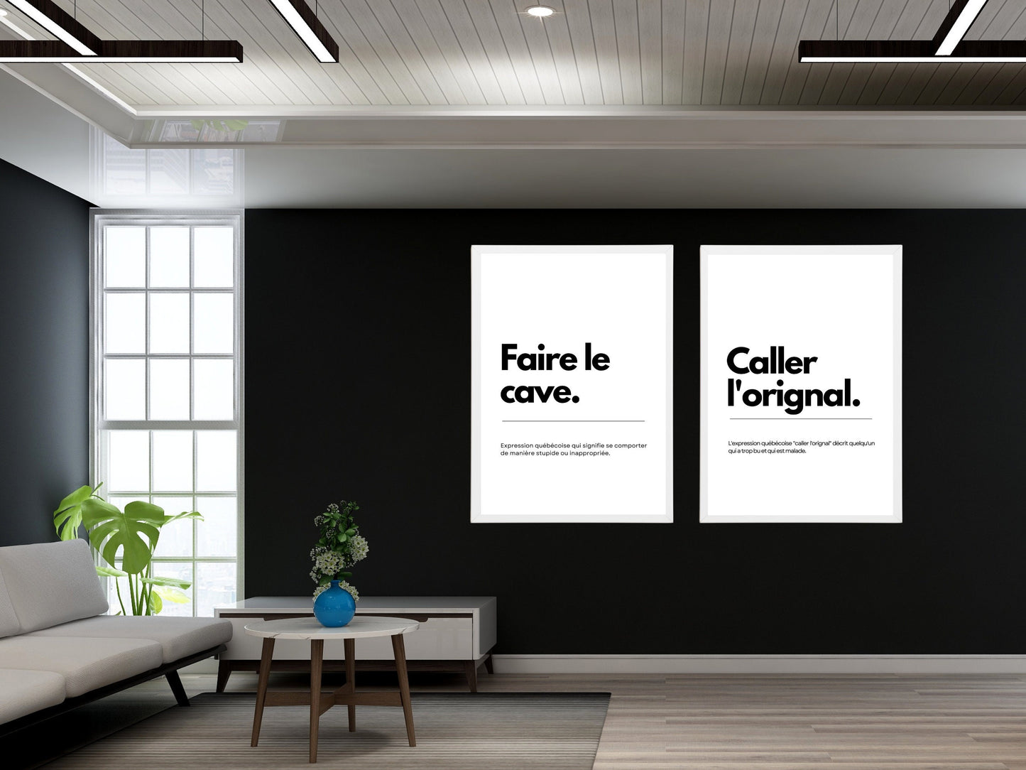 Affiche Expression Québécoise, Caller l'original, Expression Québécoise Populaire Décor