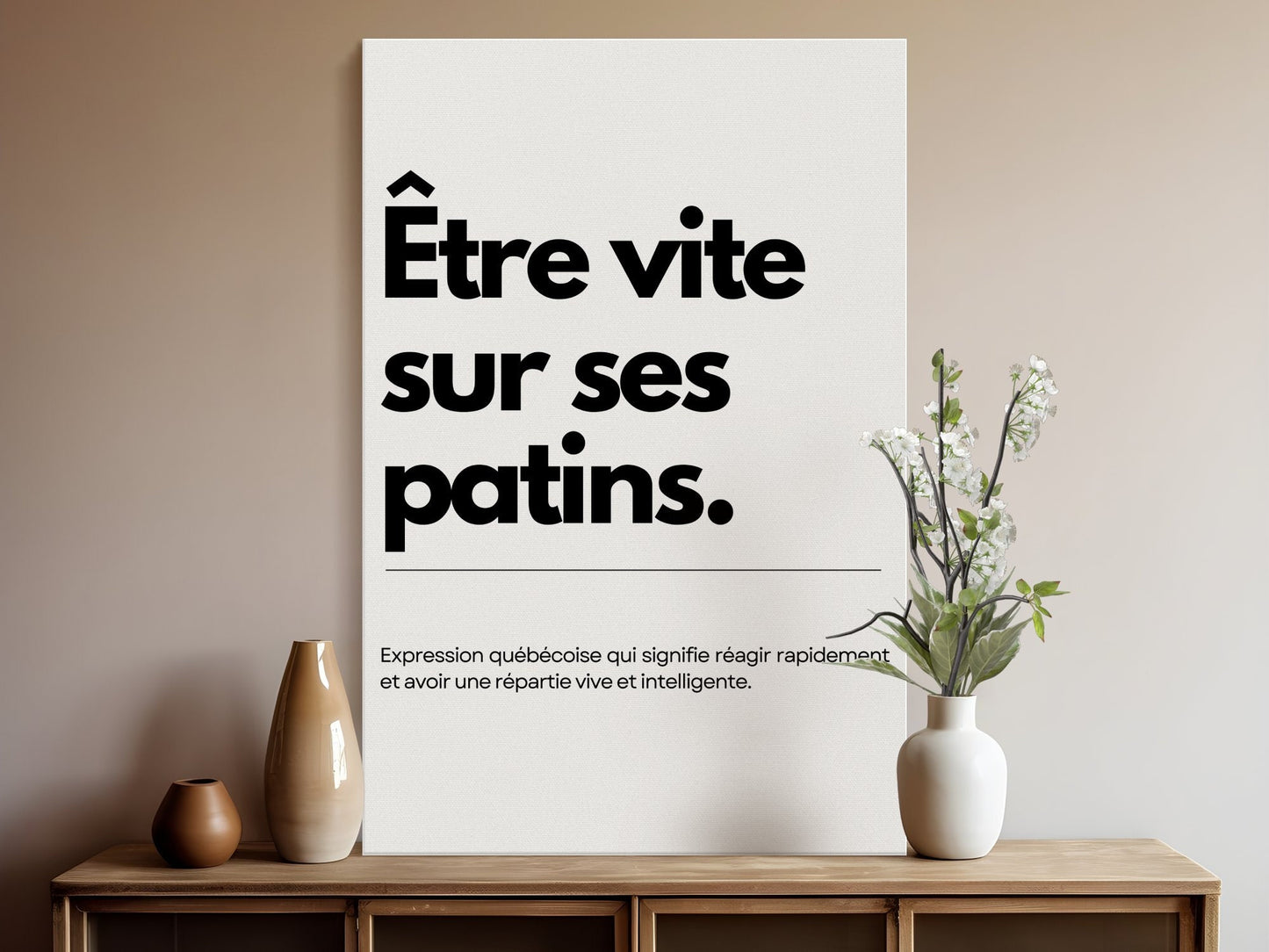 Affiche Murale Être vite sur ses patins, Expression Québécoise, Art Moderne