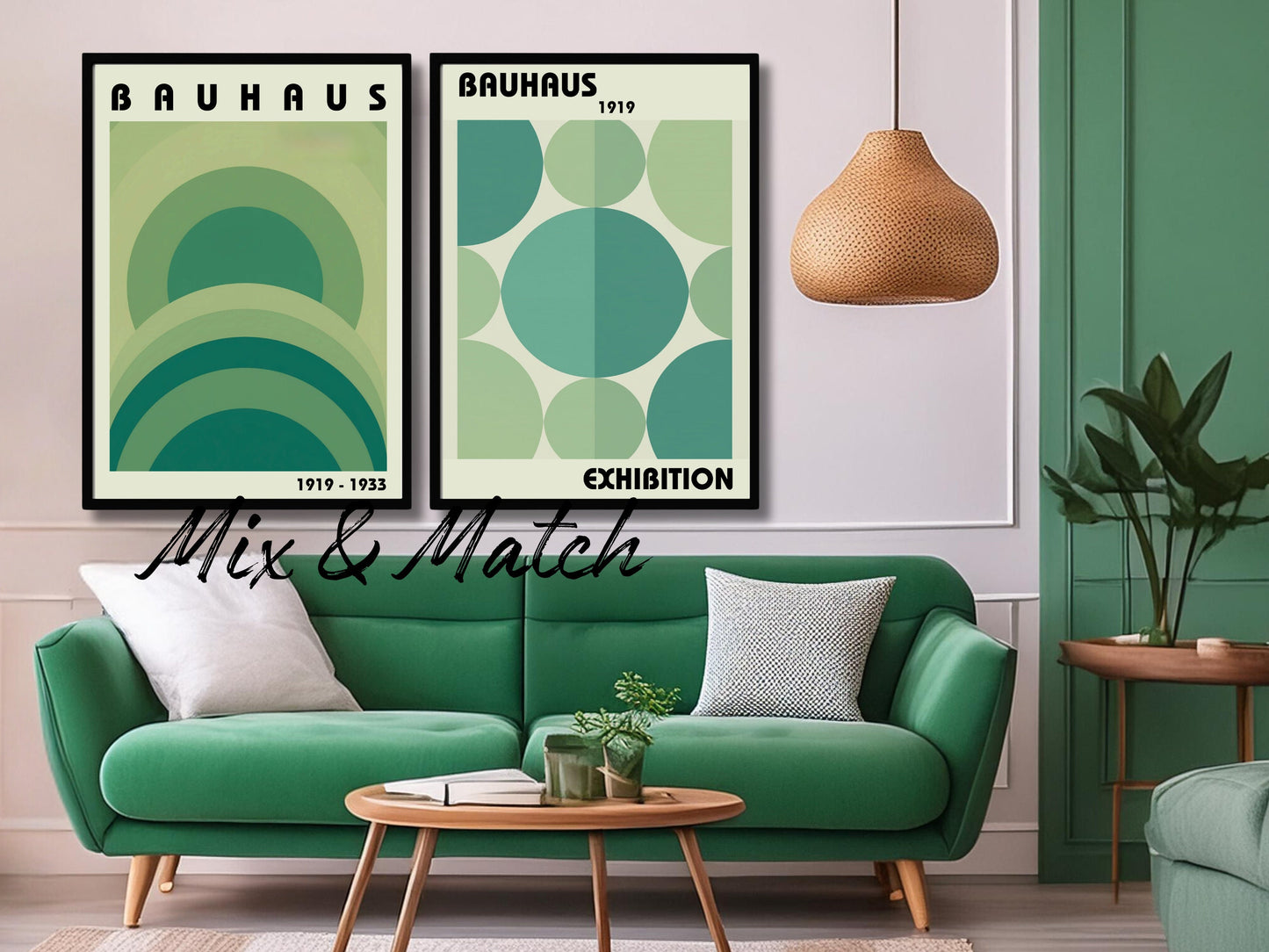 Bauhaus Archival Wall Art, Impression abstraite moderne, Conception géométrique verte, Art du 20e siècle, Affiche d’art à téléchargement instantané, Décor du milieu du siècle