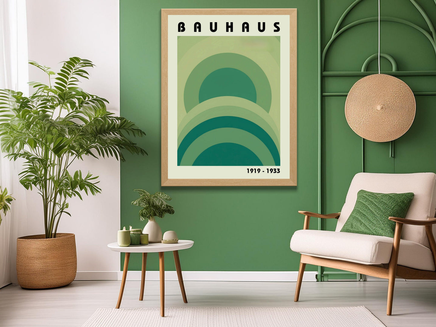 Bauhaus Archival Wall Art, Impression abstraite moderne, Conception géométrique verte, Art du 20e siècle, Affiche d’art à téléchargement instantané, Décor du milieu du siècle