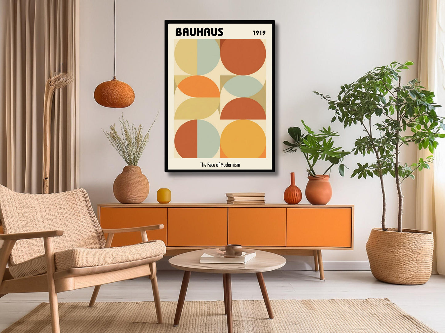 Bauhaus Modern Art Print, Art mural abstrait géométrique, Décor moderne du milieu du siècle, Affiche minimaliste, Téléchargement numérique instantané, Art imprimable