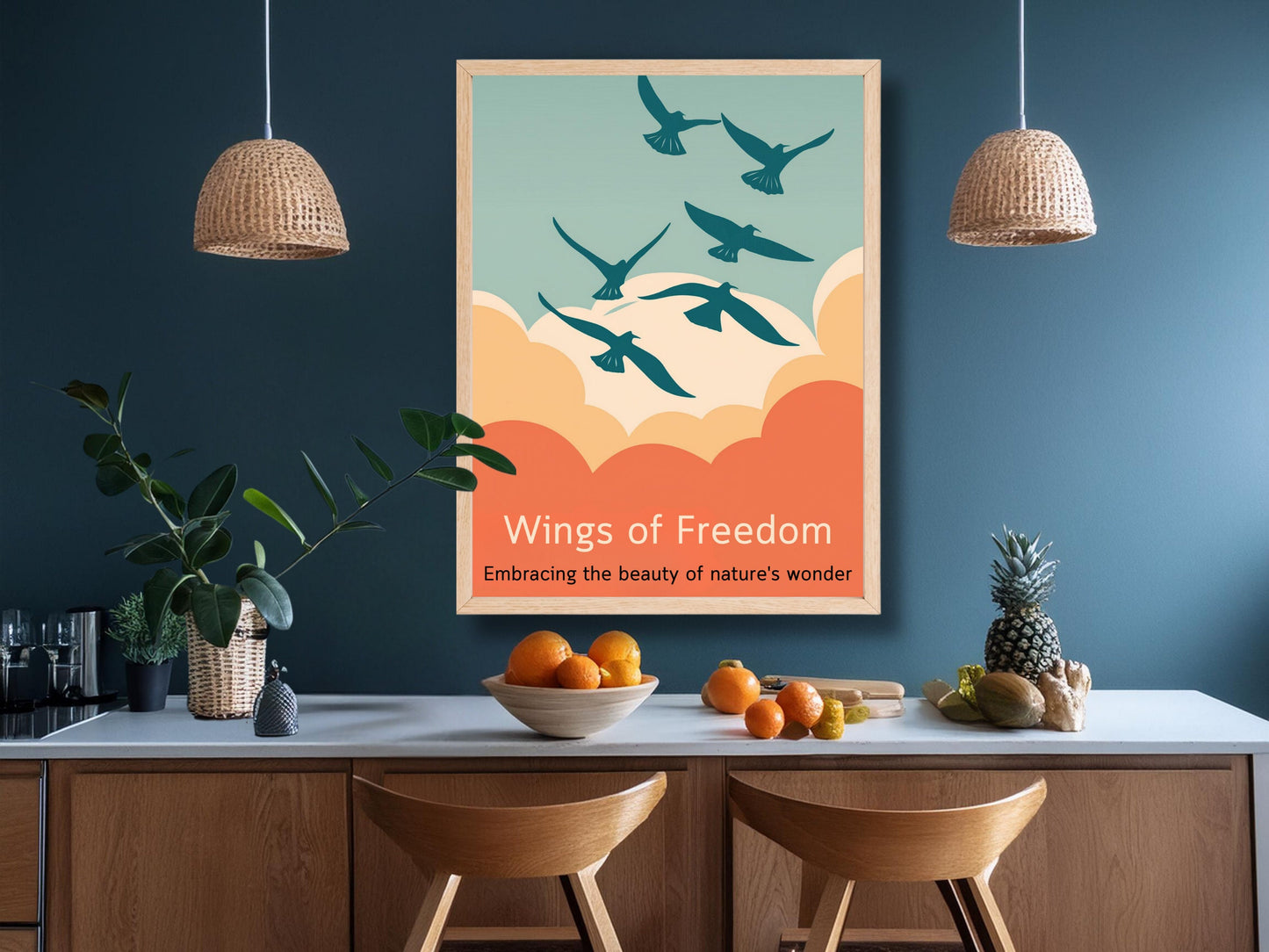 Wings of Freedom Wall Art, Impression d’oiseau inspirée de la nature, Décoration intérieure moderne, Décoration murale inspirante, Téléchargement instantané numérique, Affiche Boho