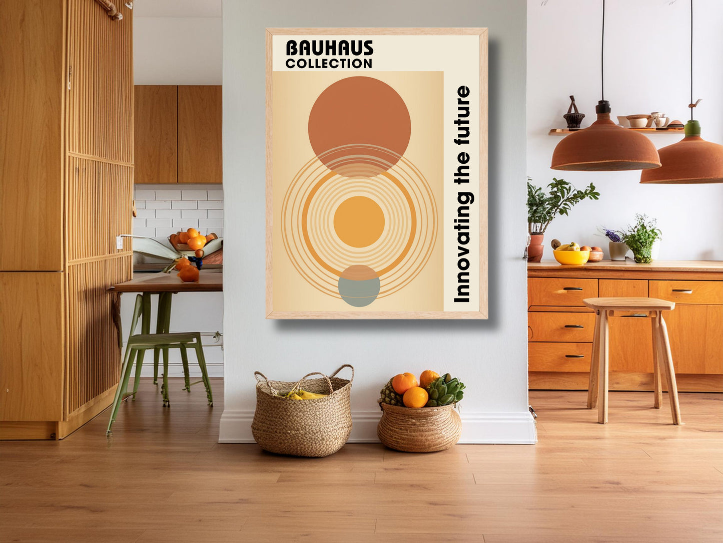 Art mural géométrique inspiré du Bauhaus, Innover pour l’avenir imprimable, Art numérique moderne, Téléchargement instantané, Décor contemporain, Milieu du siècle