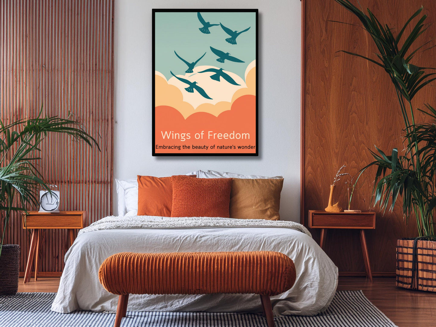 Wings of Freedom Wall Art, Impression d’oiseau inspirée de la nature, Décoration intérieure moderne, Décoration murale inspirante, Téléchargement instantané numérique, Affiche Boho