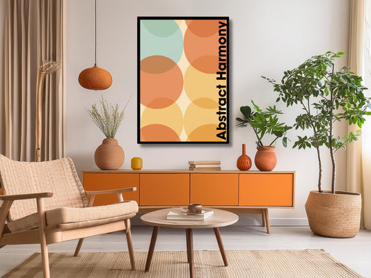 Abstract Harmony Modern Wall Art, Impression géométrique minimaliste, Cercles colorés Téléchargement numérique, Décoration intérieure contemporaine, Affiche Bauhaus