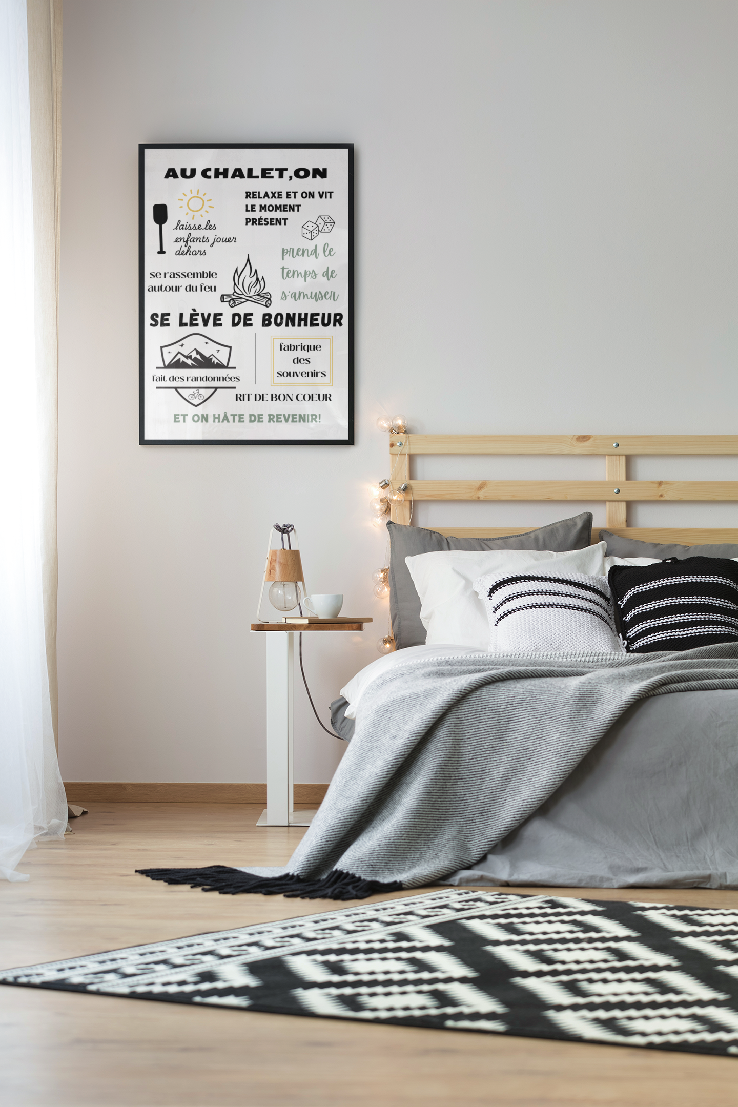 Affiche "Au Chalet" – Activités et Moments, Décoration Chalet (Sans cadre)